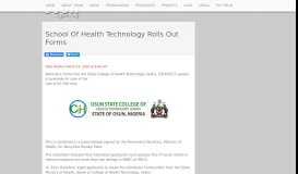 
							         School Of Health Technology Rolls Out Forms - Osun State								  
							    
