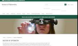 
							         School of Optometry - Doctor of Optometry - UAB								  
							    