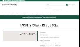 
							         School of Optometry - Faculty/Staff Resources - UAB								  
							    