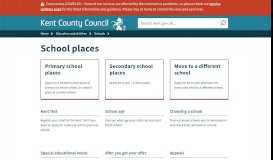 
							         School places - Kent County Council								  
							    