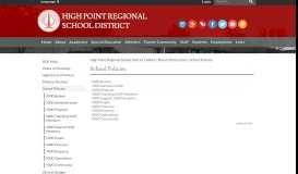 
							         School Policies - High Point Regional School District								  
							    