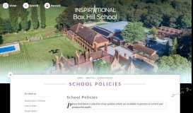 
							         School Policies & Reports | Box Hill School								  
							    