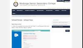 
							         School Portal – School Fees | Wodonga Senior Secondary College								  
							    