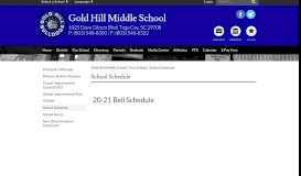 
							         School Schedule - Gold Hill Middle School								  
							    