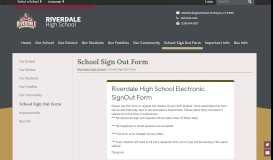
							         School Sign Out Form - Riverdale High School								  
							    