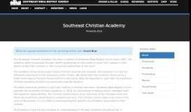 
							         School - Southeast Bible Baptist Church								  
							    