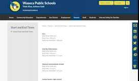 
							         School Start and End Times - Waseca Public Schools								  
							    