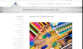 
							         School Supply List – Brookwood School District 167								  
							    
