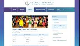 
							         School Term Dates for Students – Catholic Education								  
							    