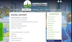 
							         School Uniform - Ashfield Park Primary								  
							    