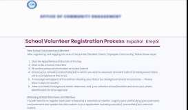 
							         School Volunteer Registration - Community Engagement								  
							    