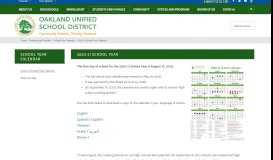 
							         School Year Calendar - Oakland Unified School District								  
							    
