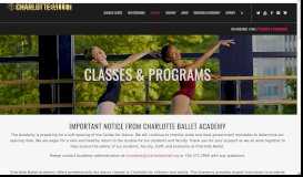 
							         School Year Programs — Charlotte Ballet								  
							    