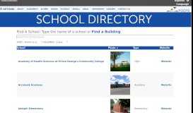 
							         Schools and Programs Directory - PGCPS								  
							    