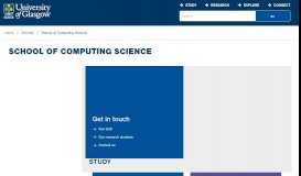 
							         Schools - School of Computing Science - University of Glasgow								  
							    