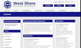 
							         Schools - West Shore School District								  
							    