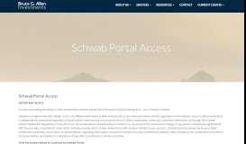 
							         Schwab Portal Access – Bruce G Allen Investments								  
							    