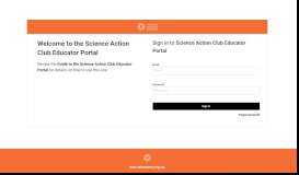 
							         Science Action Club Educator Portal: Sign in								  
							    