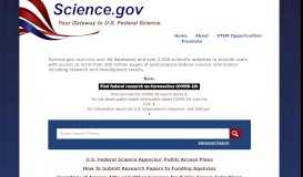 
							         Science.gov: USA.gov for Science - Government Science Portal								  
							    