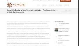 
							         Scientific Portal of the Bosniak Institute – The Foundation of Adil ...								  
							    