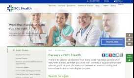 
							         SCL Health Careers | SCL Health								  
							    