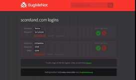 
							         scoreland.com passwords - BugMeNot								  
							    