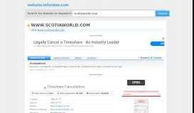 
							         scotiaworld.com at WI. ScotiaWorld - Website Informer								  
							    