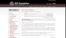 
							         SCP Login Dialogue - SCP Foundation								  
							    