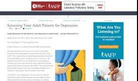
							         Screening Your Adult Patients for Depression -- FPM - AAFP								  
							    