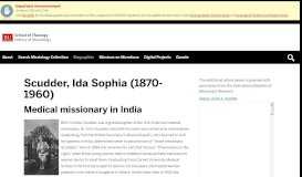 
							         Scudder, Ida Sophia (1870-1960) | History of Missiology								  
							    