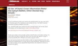 
							         SD Sec. of State's Voter Information Portal Has Sample Ballots, Other ...								  
							    