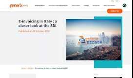 
							         SDI: Italy's e-invoicing portal scrutinized - Generix Group								  
							    