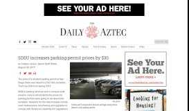 
							         SDSU increases parking permit prices by $30 – The Daily Aztec								  
							    
