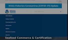 
							         Seafood Commerce & Certification | NOAA Fisheries								  
							    