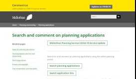 
							         Search and comment on planning applications | Midlothian Council								  
							    