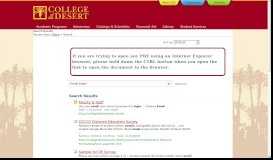 
							         Search Center : Email Login - College of the Desert								  
							    