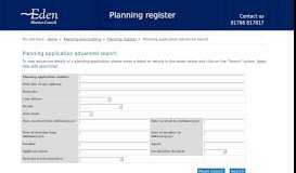 
							         Search - Eden District Council Online Planning								  
							    