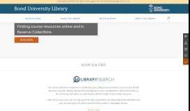 
							         Search & find | Bond University Library								  
							    