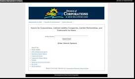 
							         Search for Corporations, Limited Liability Companies, Limited ...								  
							    