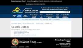 
							         Search Guides - Division of Corporations - Florida Department of State								  
							    