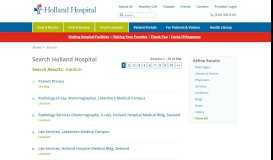 
							         Search | Holland Hospital								  
							    