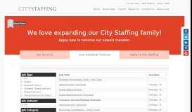 
							         Search Jobs - City Staffing								  
							    