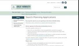 
							         Search Planning Applications - Great Yarmouth Borough Council								  
							    