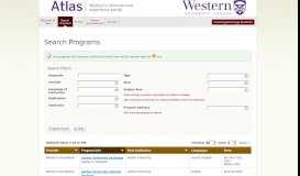 
							         Search Programs: Search Programs - Western International - Atlas								  
							    