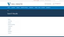 
							         Search Results - Vail Health								  
							    