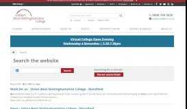 
							         Search - Vision West Nottinghamshire College - Mansfield								  
							    