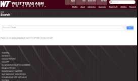 
							         Search - West Texas A&M University								  
							    