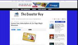 
							         Season Pass Subscriptions At Six Flags Magic Mountain – The ...								  
							    