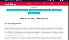 
							         Season Pass Terms and Conditions | CA Great America								  
							    