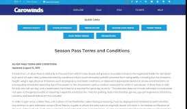 
							         Season Pass Terms and Conditions | Carowinds								  
							    